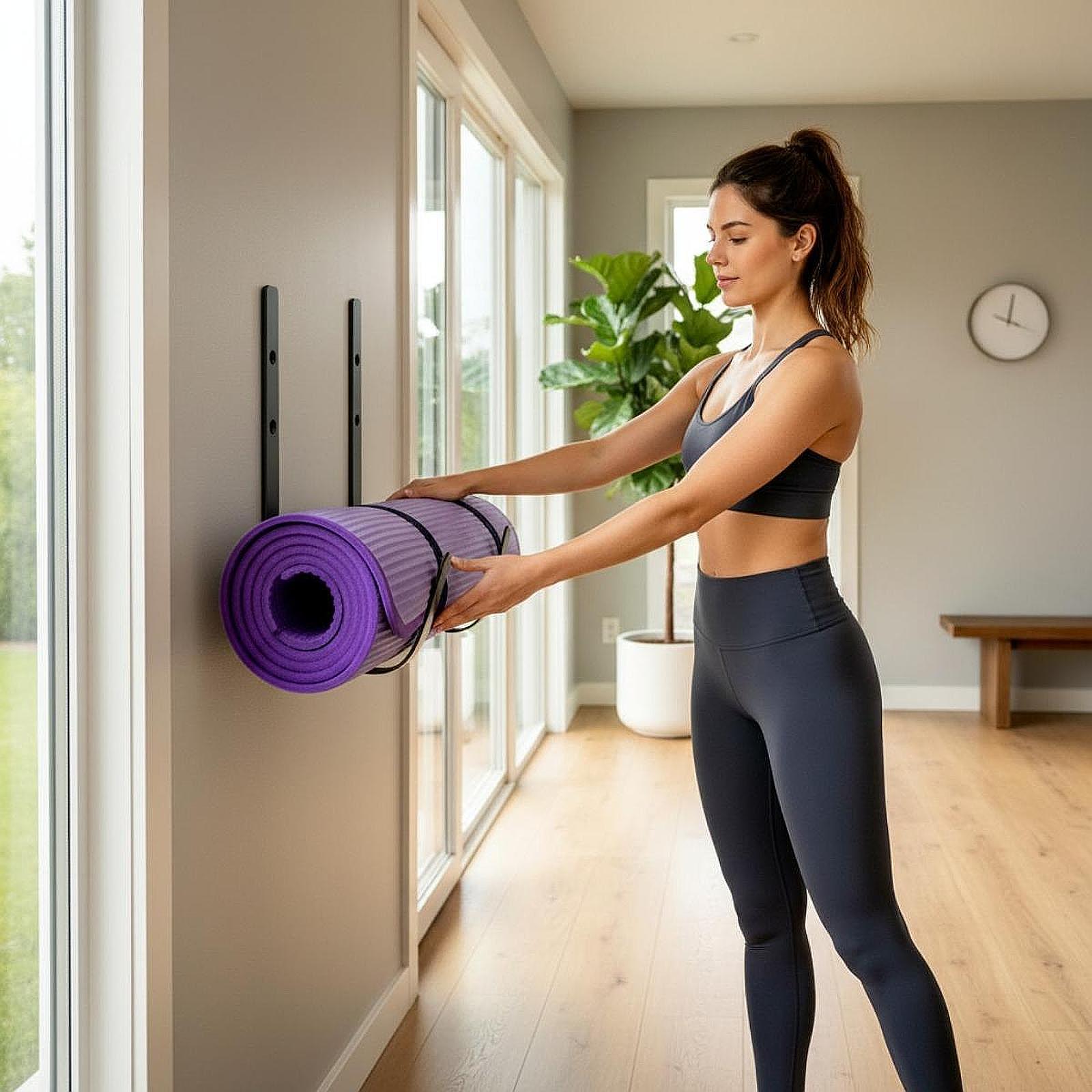 Yoga Of Fitness Mat - حامل حصيرة اليوجا المثبت على الحائط