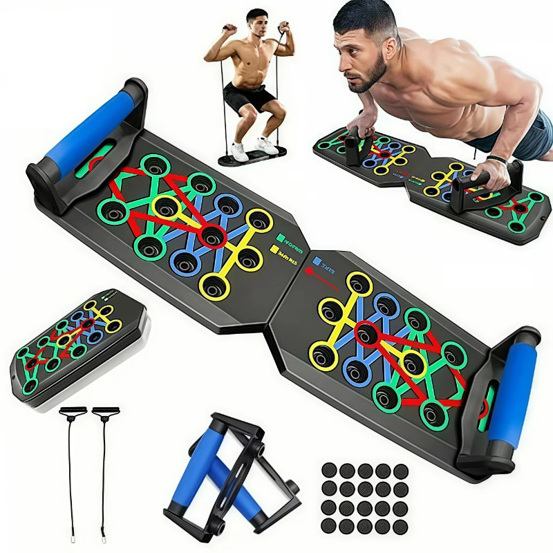 Push Up Board - لوح تمارين قابل للطي مع أربطة