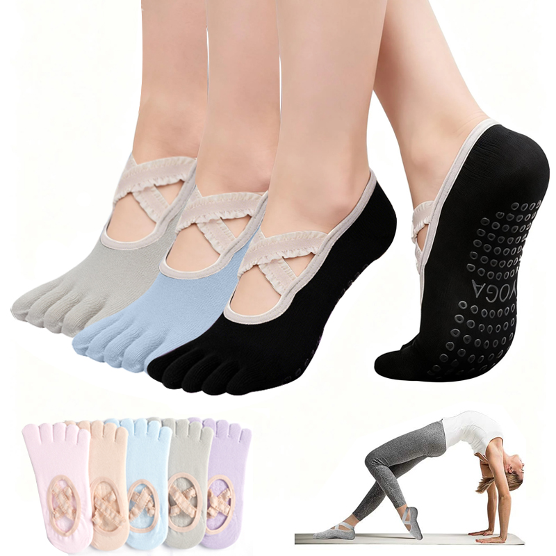 جوارب بيلاتس نسائية مضادة للان - مراجعة Fitness Yoga Pilates وسعره
