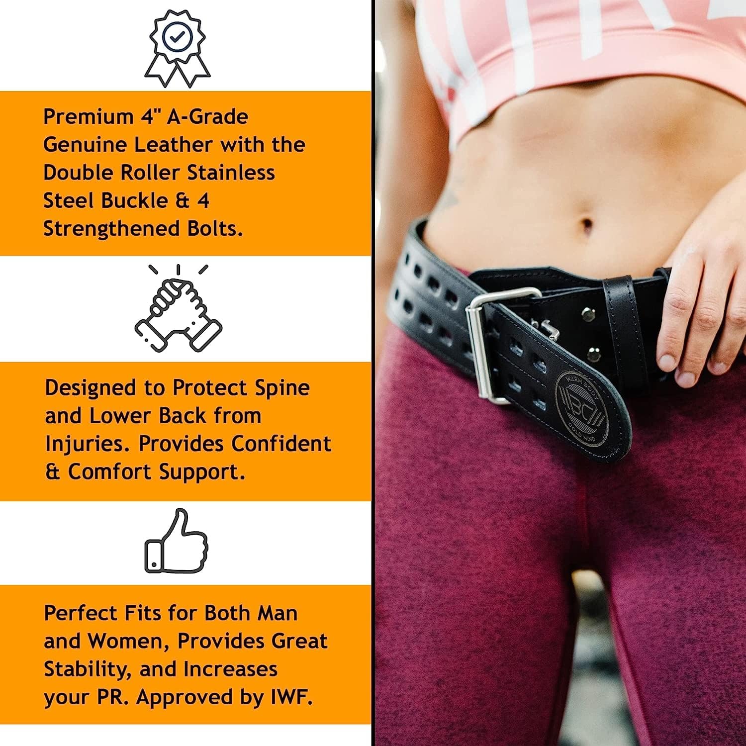 حزام رفع أثقال من الجلد للتمري - مراجعة Weight Lifting Belt وسعره
