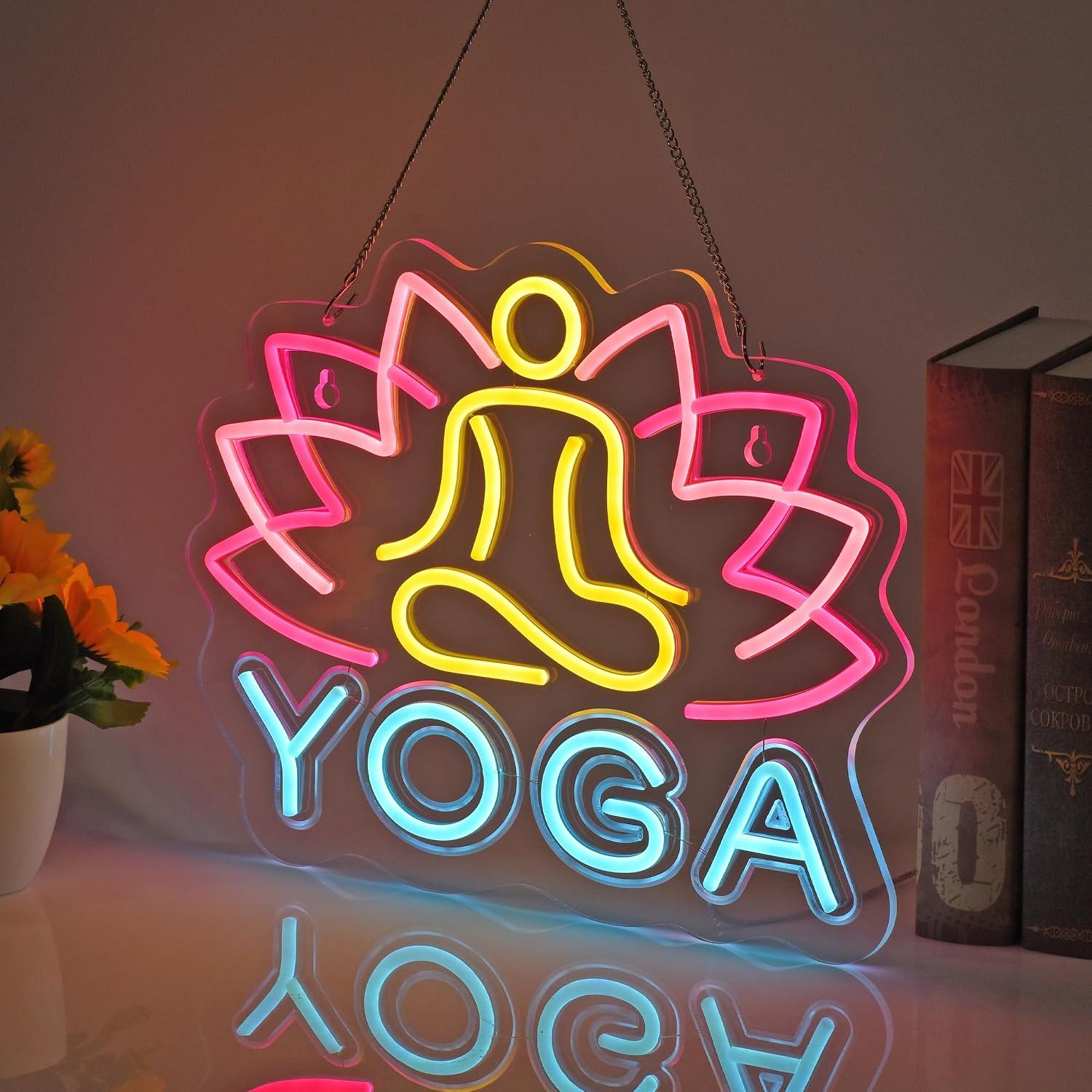 لافتة نيون لليوغا بإضاءة LED ق - مراجعة Yoga Fitness Room وسعره
