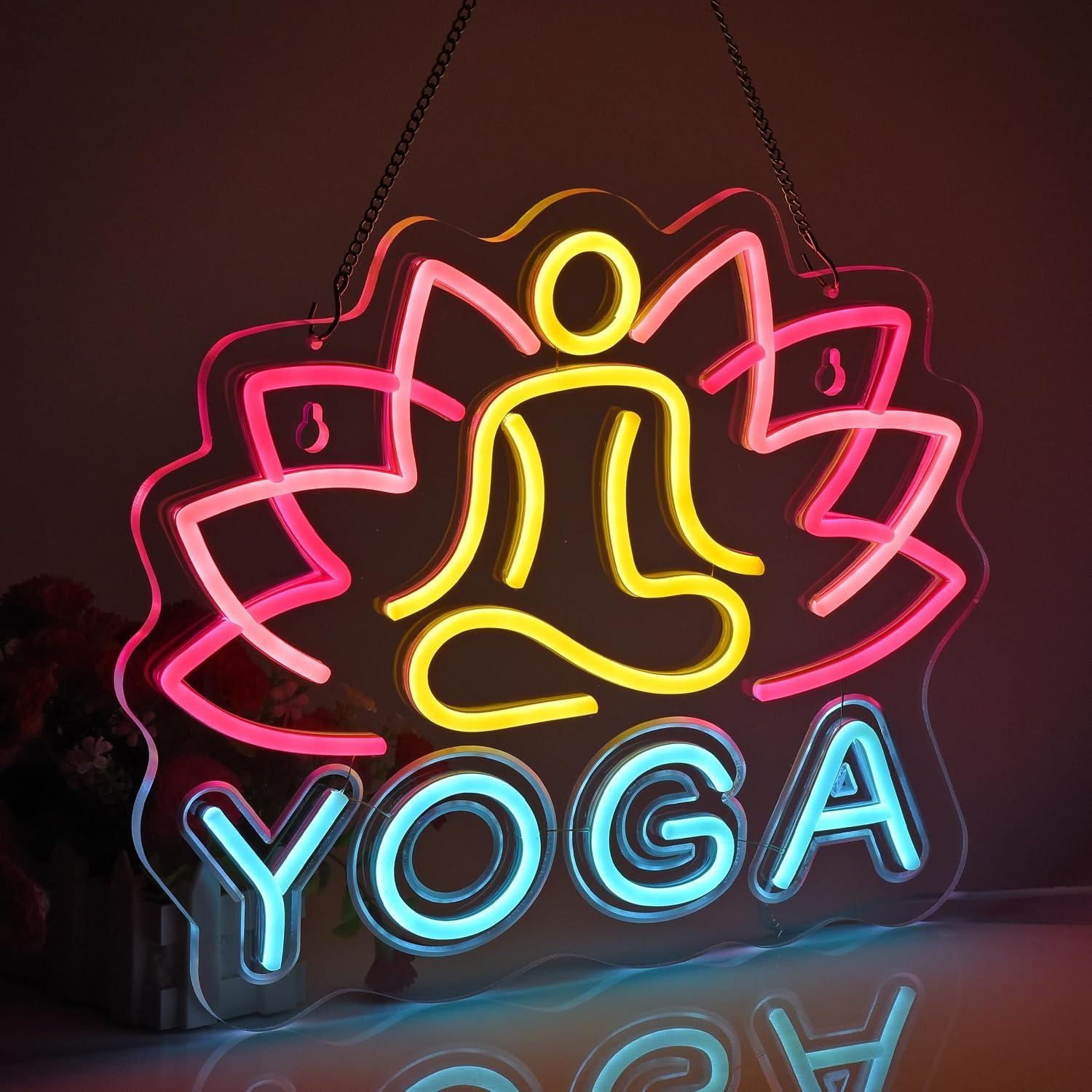 لافتة نيون لليوغا بإضاءة LED ق - مراجعة Yoga Fitness Room وسعره