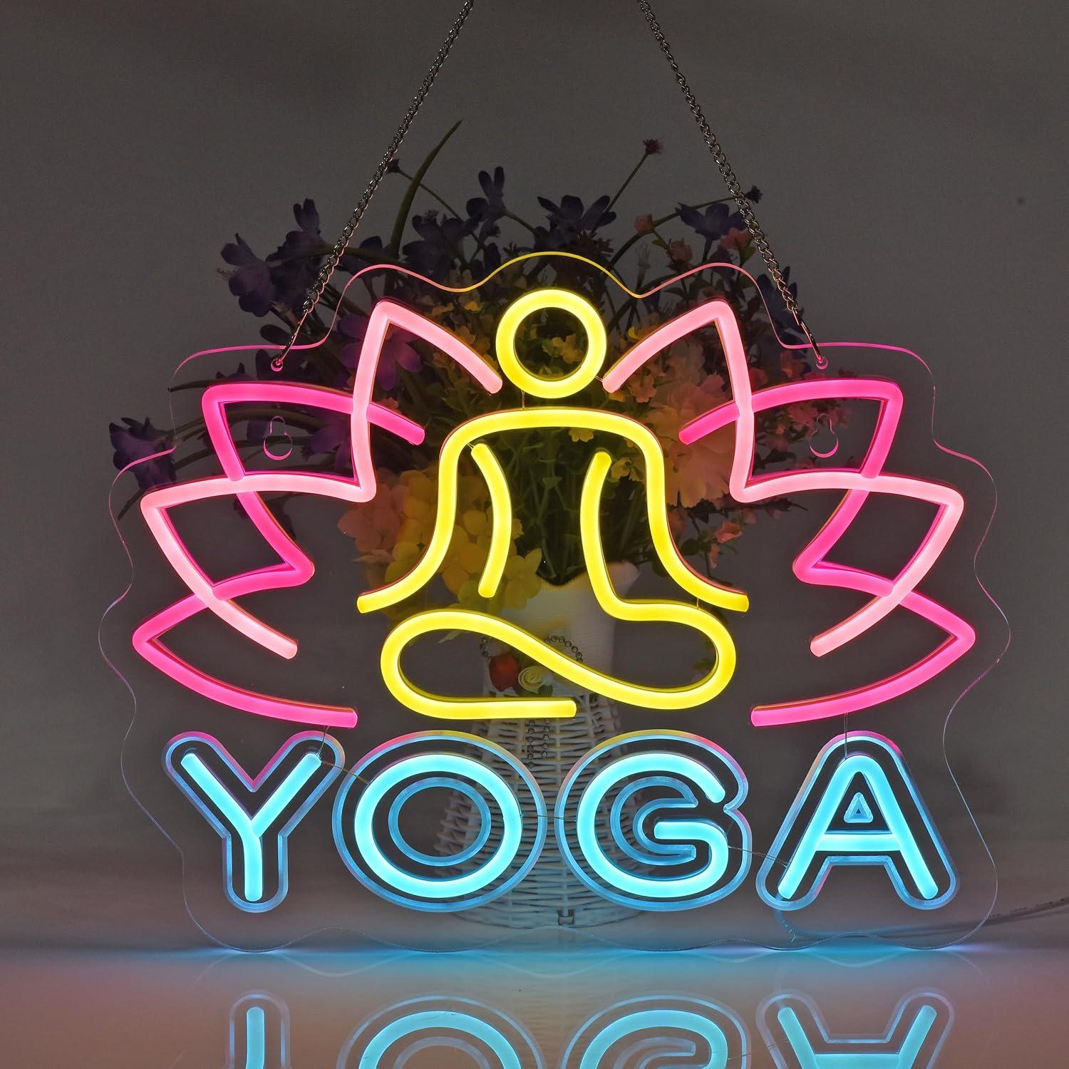 لافتة نيون لليوغا بإضاءة LED ق - مراجعة Yoga Fitness Room وسعره