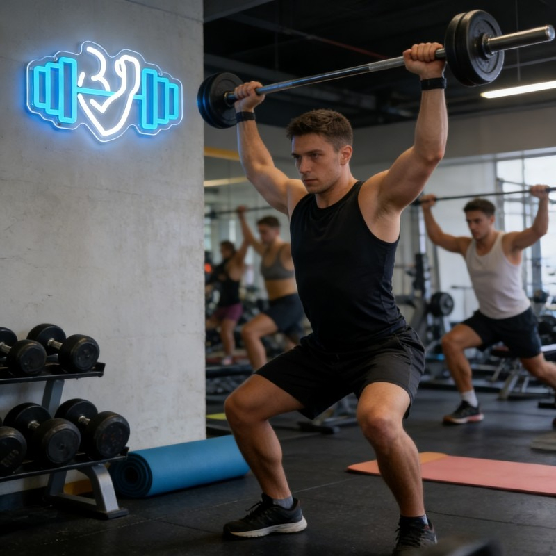 لافتة نيون LED بتصميم دمبل لعض - مراجعة Yoga Fitness Room وسعره