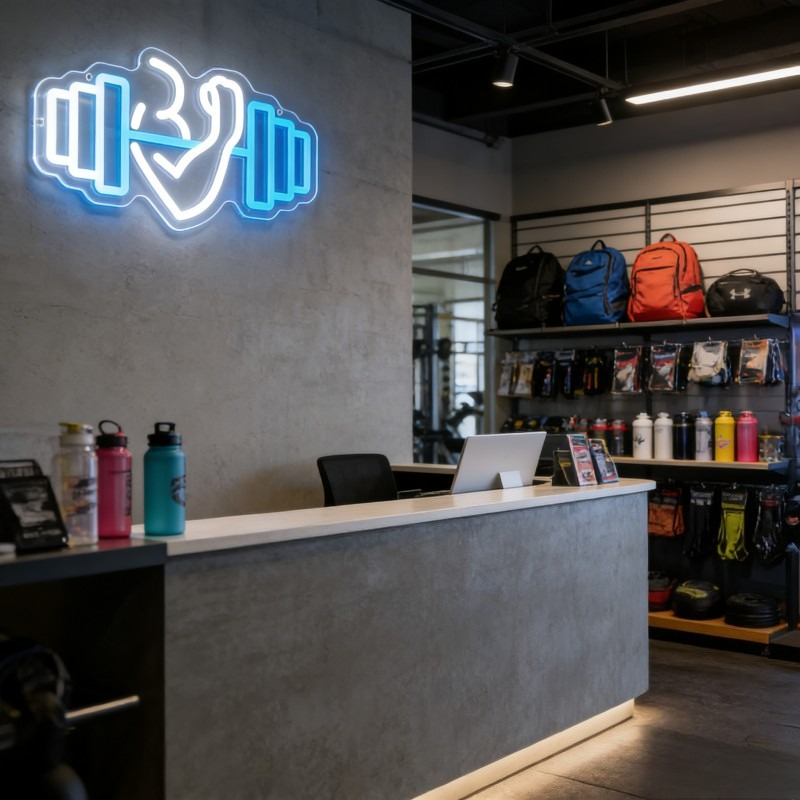 لافتة نيون LED بتصميم دمبل لعض - مراجعة Yoga Fitness Room وسعره